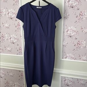 Deep Blue Short Sleeve Dress